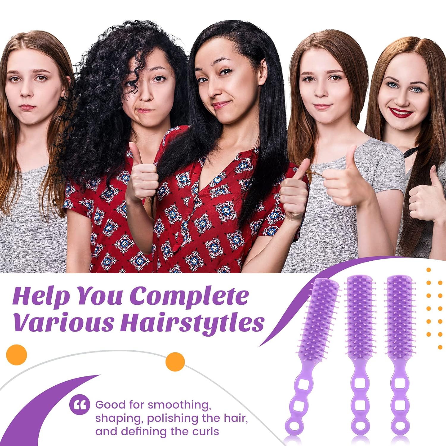 36 Pcs Hair Brushes in Bulk for Homeless, Nylon Bristles Vent Brush for Curly Wavy Hair Blow Drying Styling Detangling Suitable for Shelter, Hotel - Image 5