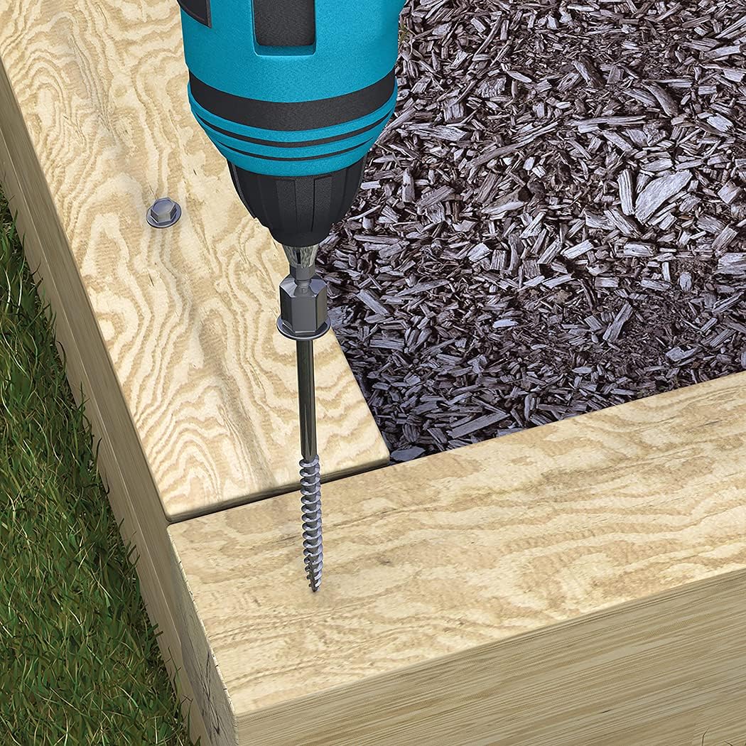 Hillman 47814 TimberTite Landscape Screw, Steel, 1/4" x 8", 50-Pack