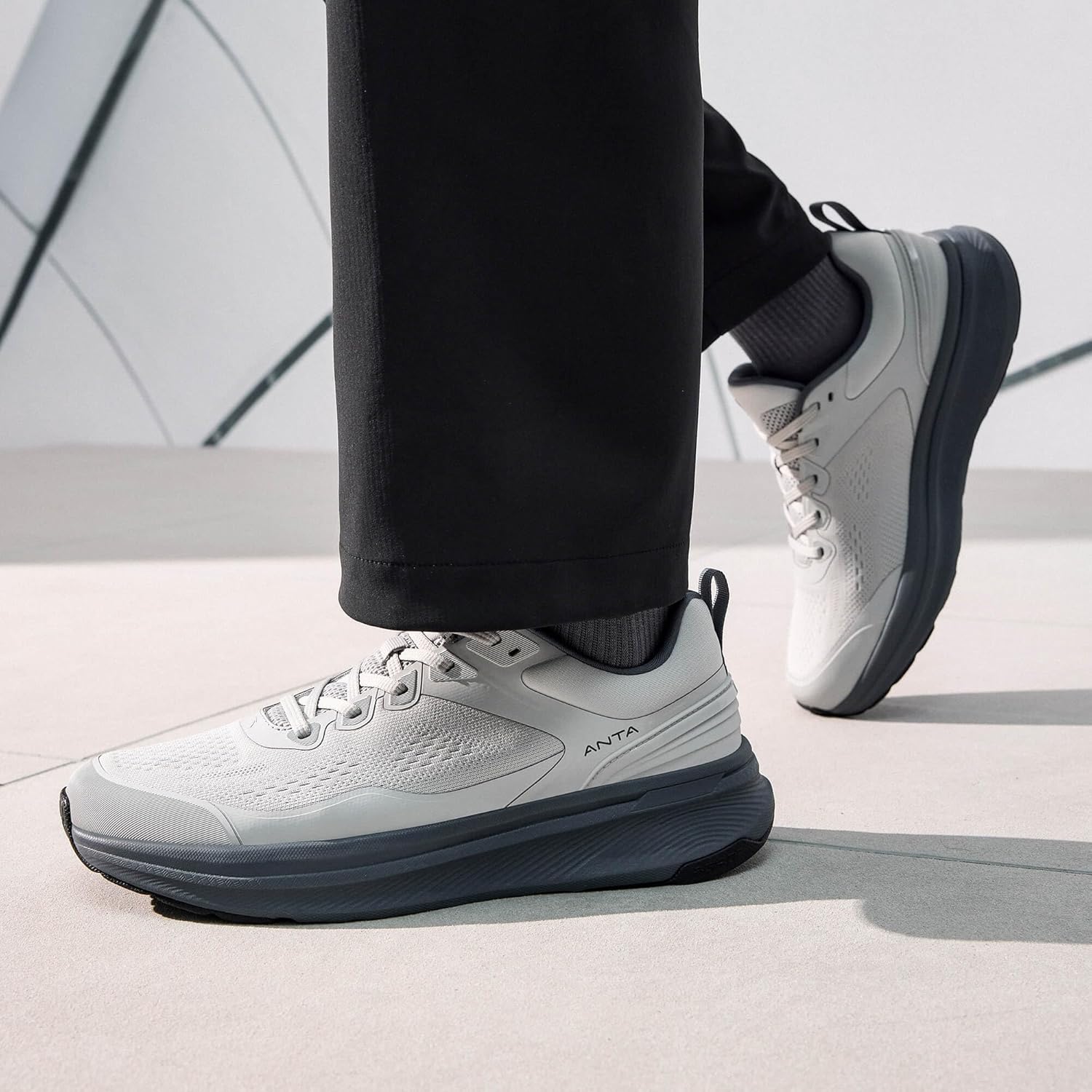 ANTA Men's Ebuffer 9.0 Walking Shoes Sneakers with Cushioned Comfortable & Breathable, High-Rebound Midsole for Commuting, Jogging, Urban Walking, Workout - Image 2