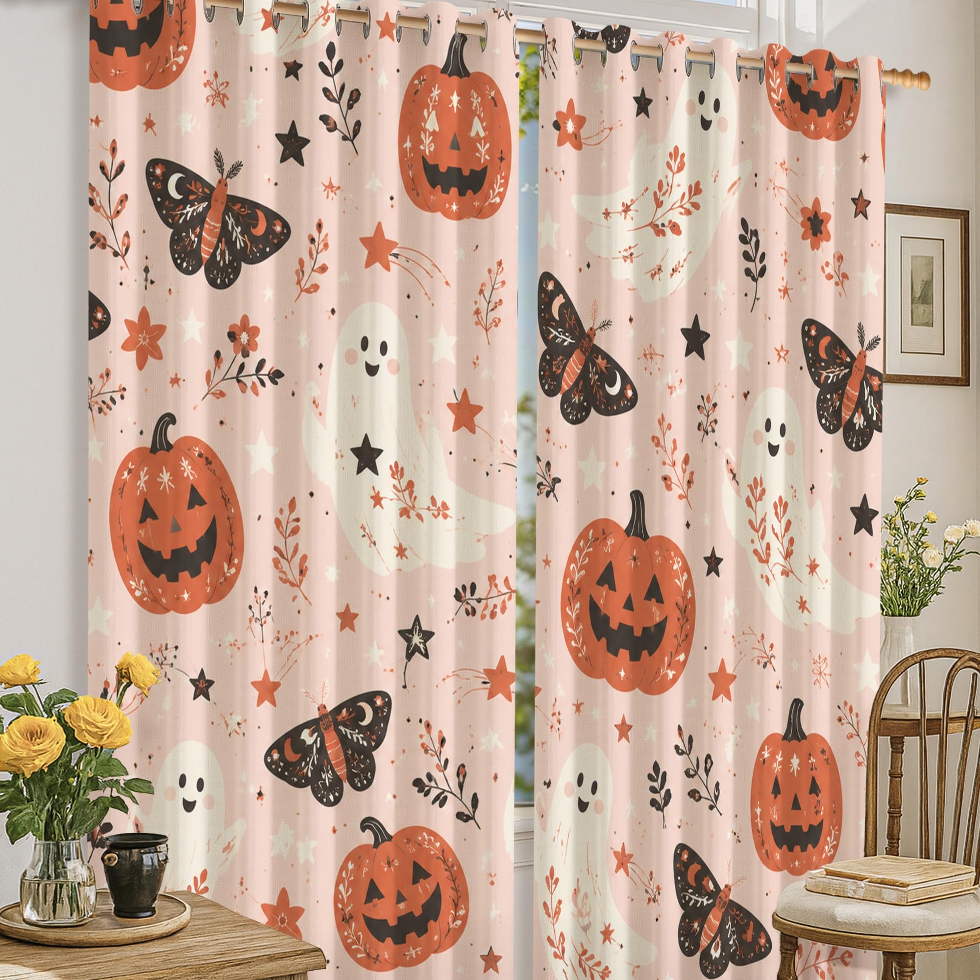 Rideaux occultants Halloween 132x160cm pour salon