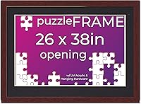 Vista 28 de Poster Palooza Kit de marco de rompecabezas de 20 x 27 pulgadas, incluye hojas de pegamento para rompecabezas, marco de madera marrón