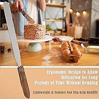 Vista 45 de Wooden Handle Butter Cake Icing Spatula Smoothing Pastry Decorating Tool Stainless Steel,Grilling, Baking Cooking Kitchen Utensil (8" Blade)