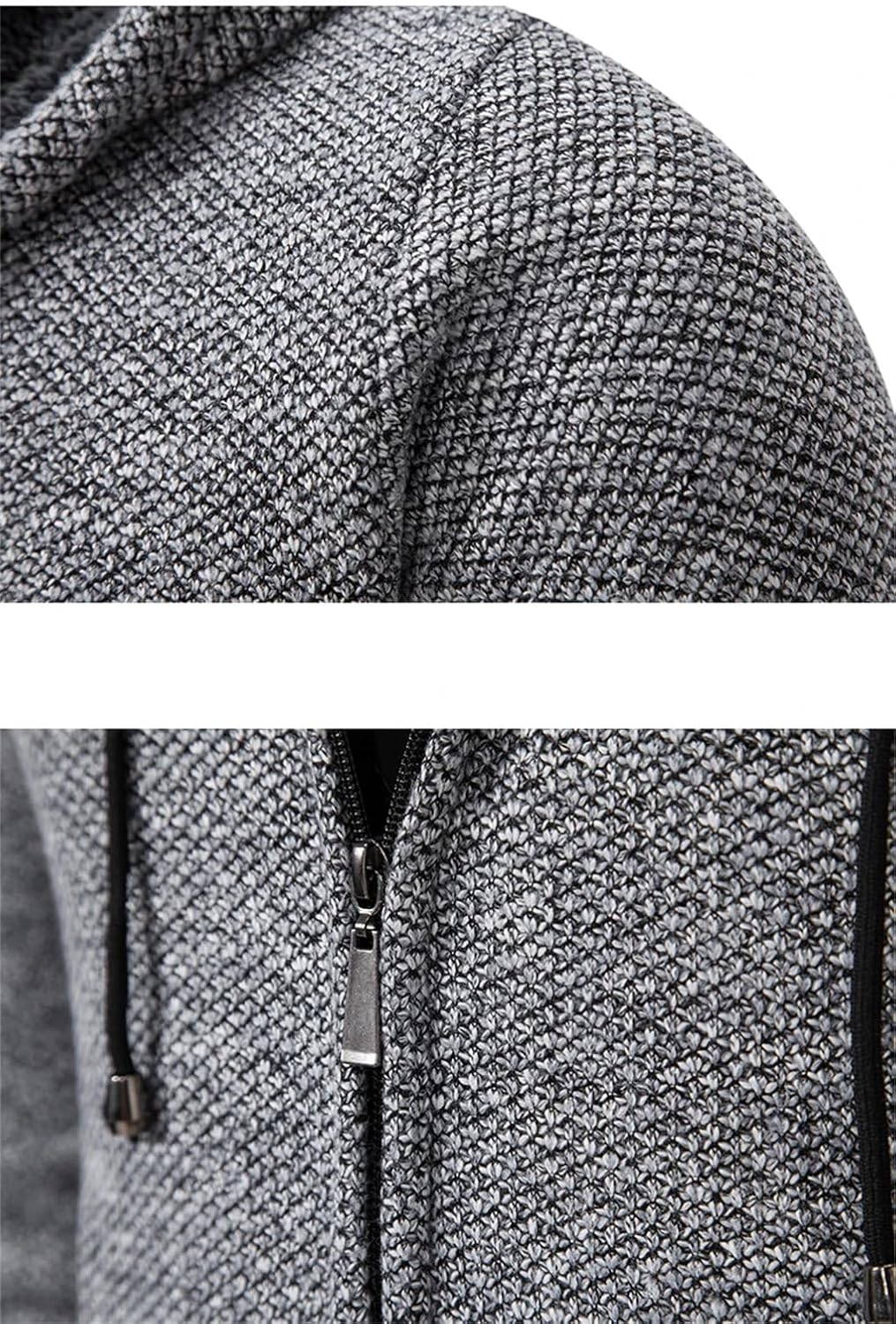 Men's Color Blocked Stand Up Collar Zipper Spliced Knitted Cardigan Jacket Solid Color Casual Loose Business Sweater Jacket