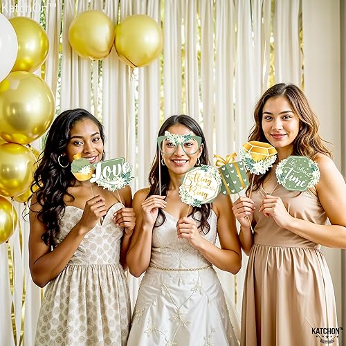 Miniatura 2 de KatchOn Accesorios para cabina de fotos de despedida de soltera, paquete de 35  Decoraciones verdes para despedida de soltera y despedida de soltera