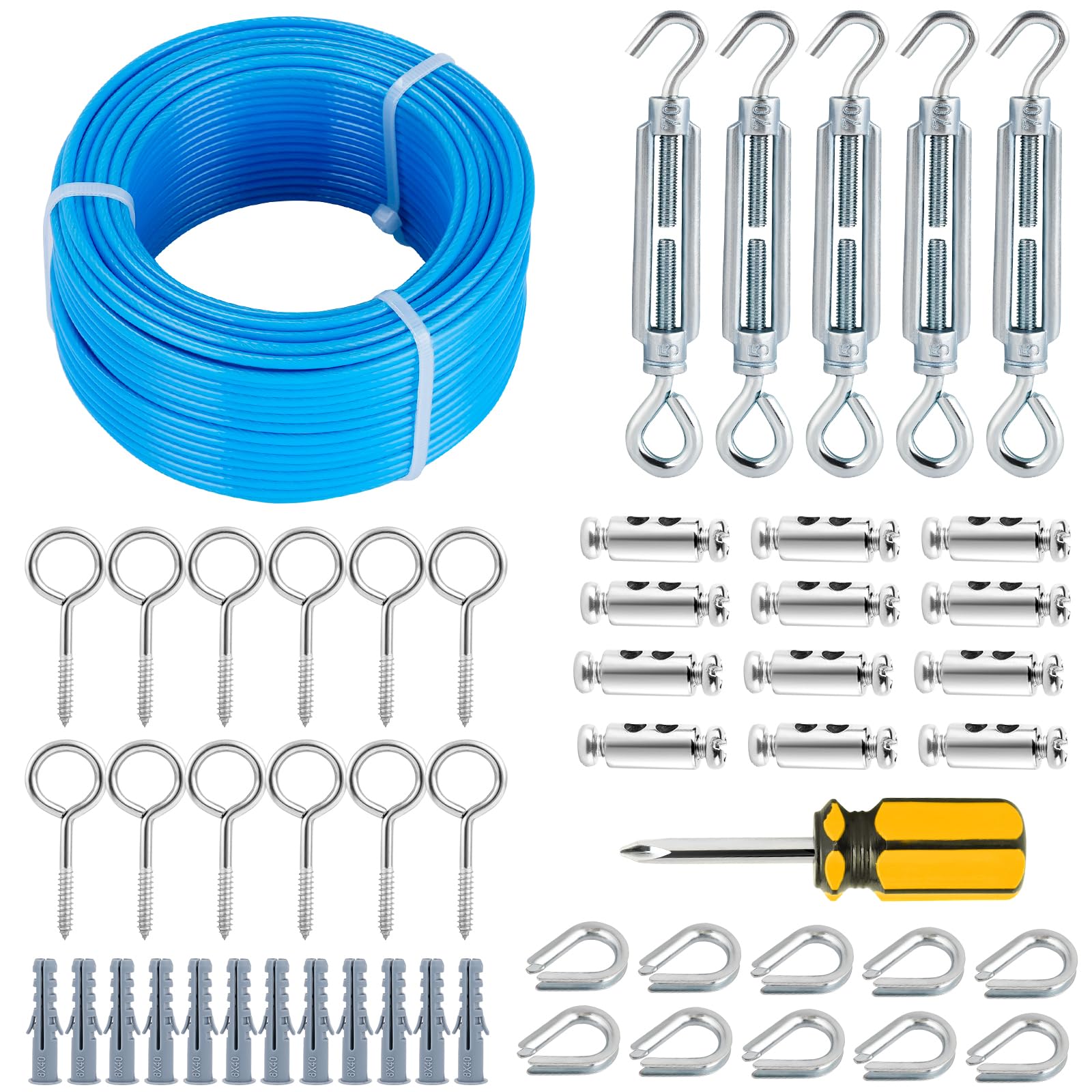 hannger 30m Washing Line Tensioner Kit, Garden Wire for Climbing Plants — image 1