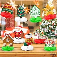 Vista 6 de KatchOn Centros de mesa de panal de Navidad para mesas, paquete de 9, decoraciones de Papá Noel para mesa de Navidad, decoración navideña