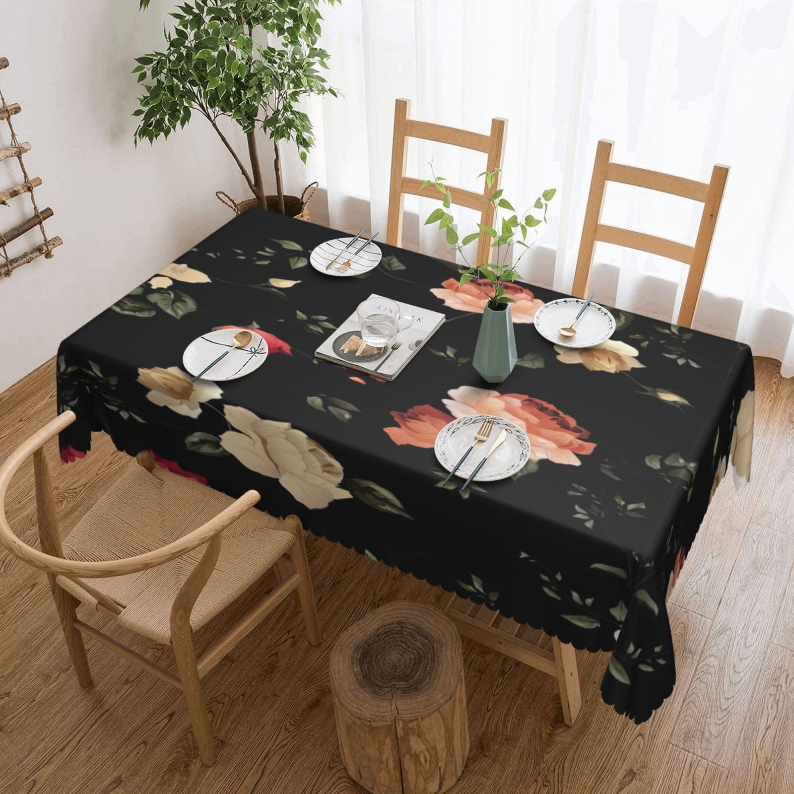 Nappe d'automne lavable de qualité supérieure avec imprimé floral de fête