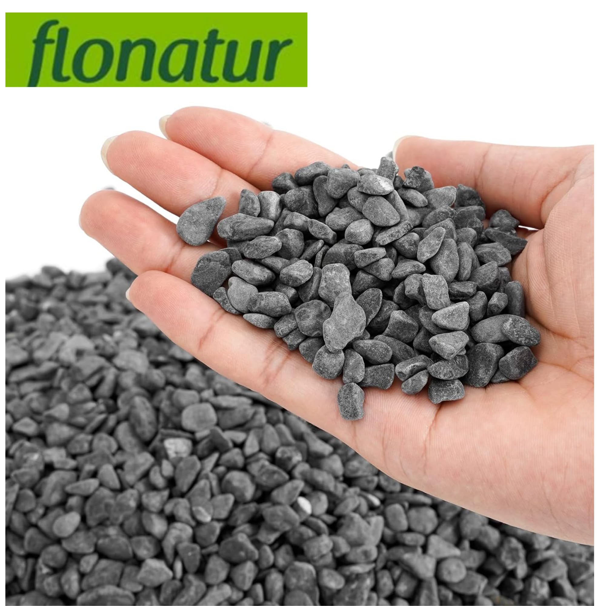 Canto Rodado Negro 20/40, 25 Kilos, Piedras Decorativas para Jardín, Ayuda contra Cambios Bruscos de Temperatura, Mejora el Drenaje, Mantiene la Humedad del Suelo