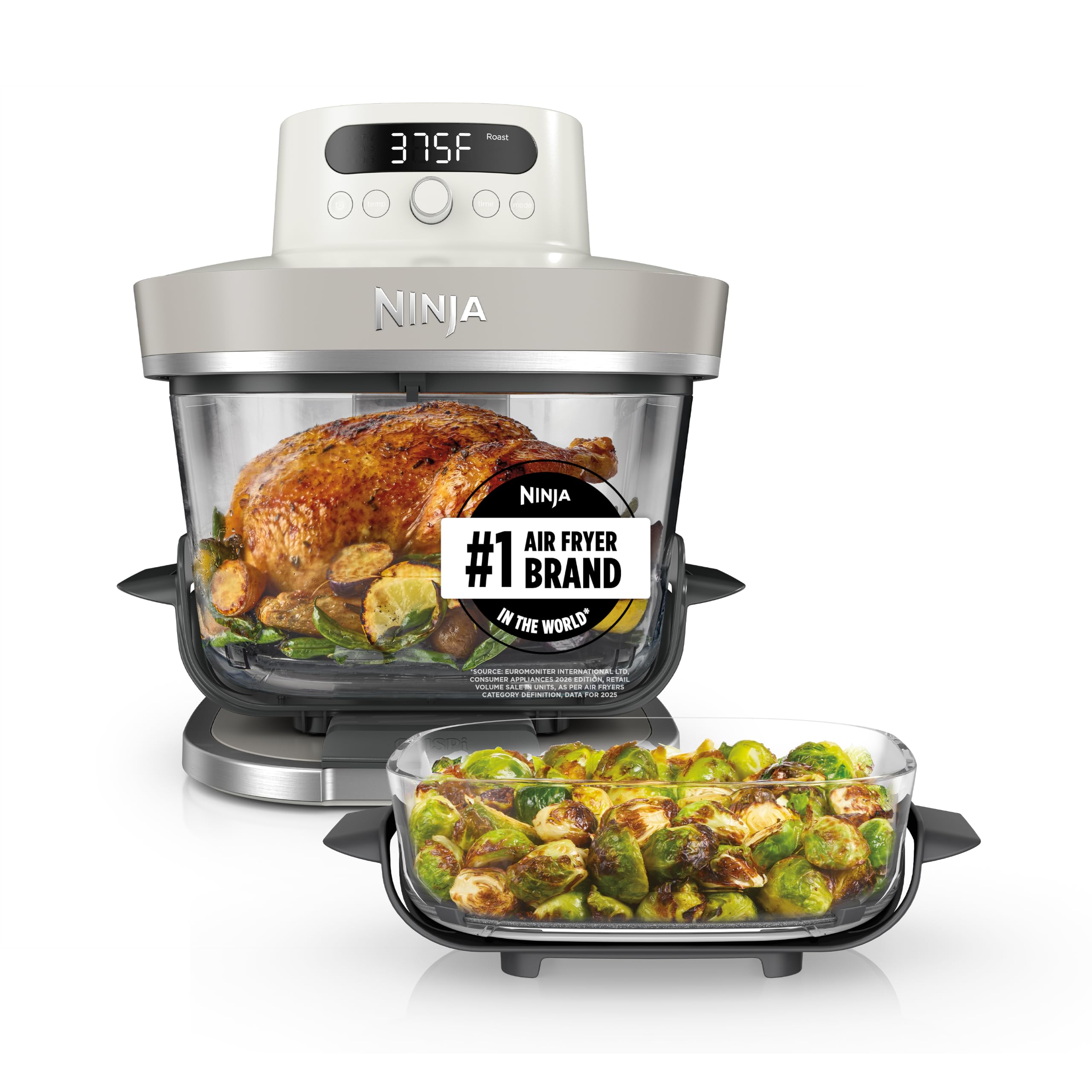 Ninja Crispi Pro Glass Air Fryer, 6-in-1, Bone, AS101LG