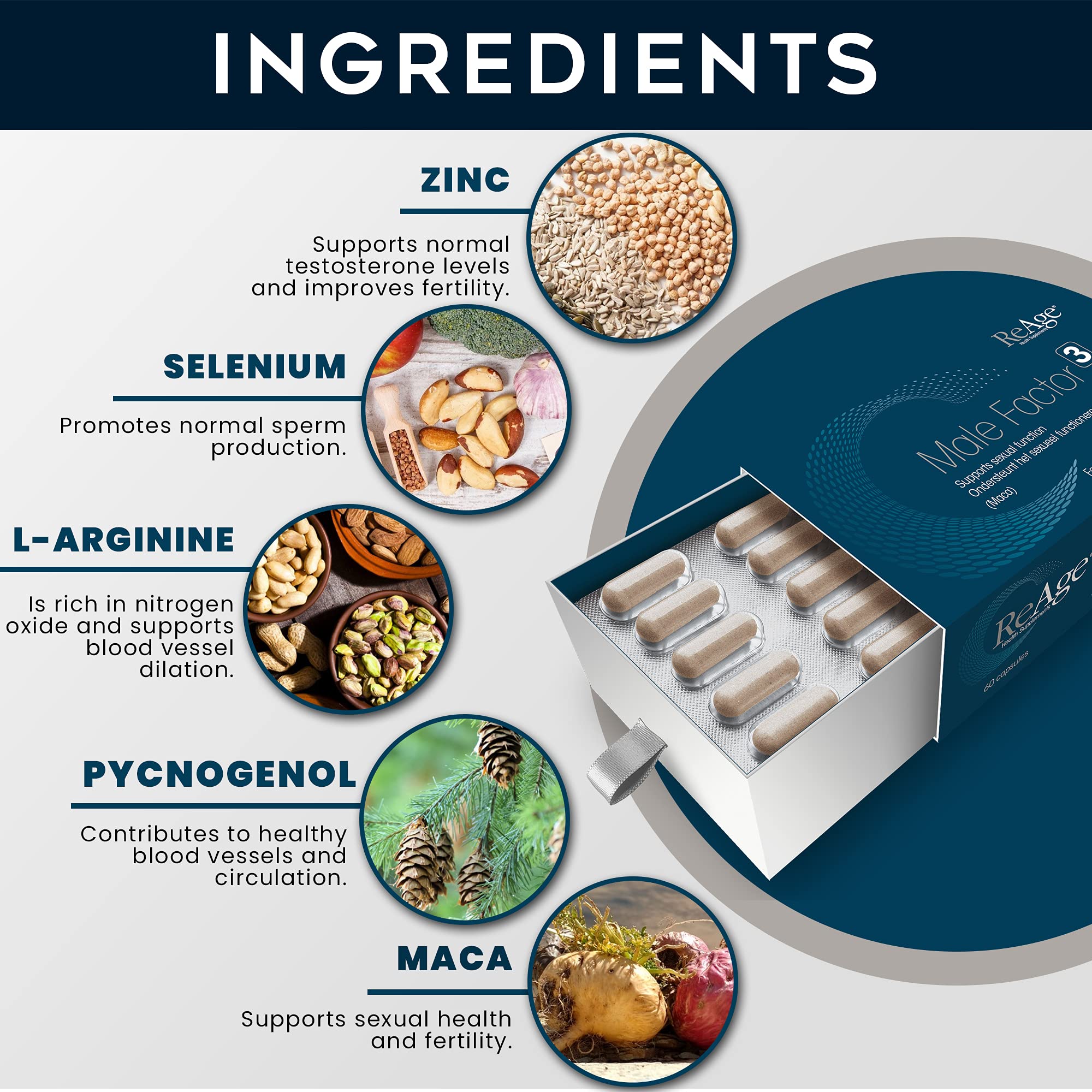 Buy ReAge® Male Factor 3 Maca Root Extract High Quality Formula with