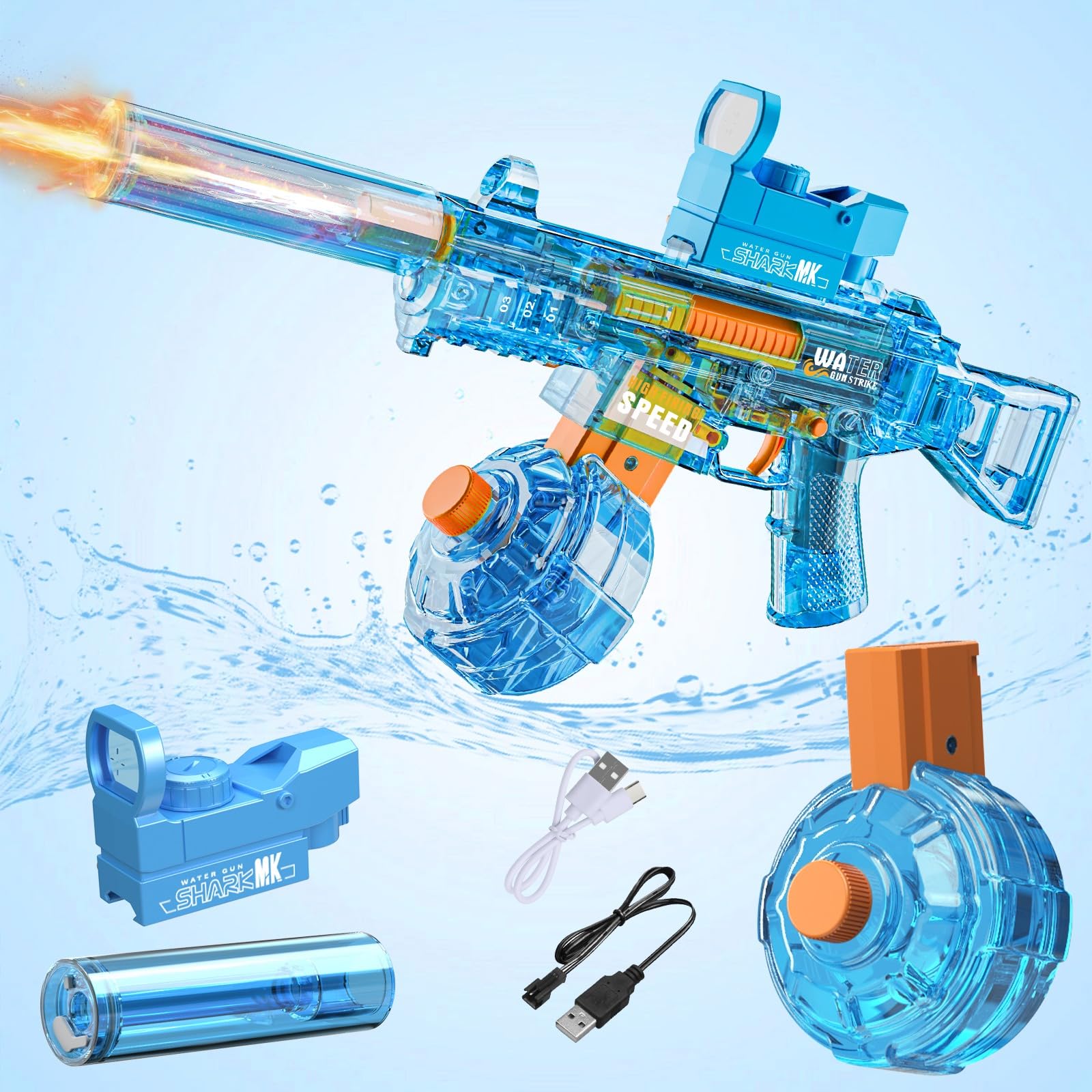 Electric Water Gun for Adult Kids,Outdoor Automatic Water Suction Water Squirt, Outdoor Backyard Pool Summer Swimming Pool Beach Water Toy