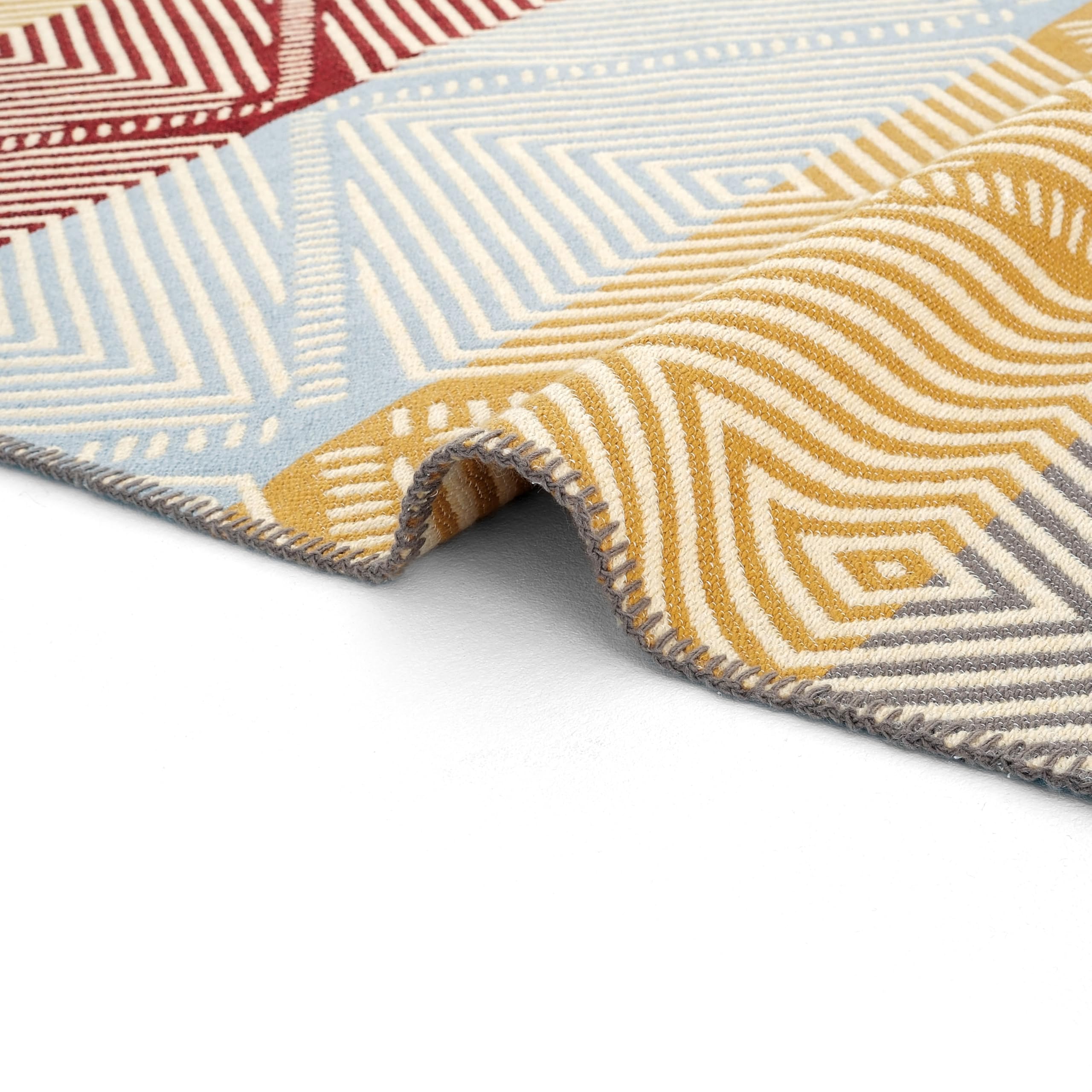 Cool Halı Lovely 2412 B Renkli Kilim Makinede Yıkanabilir Çift Taraflı Akrilik İnce Banyo Balkon Mutfak Kilimi