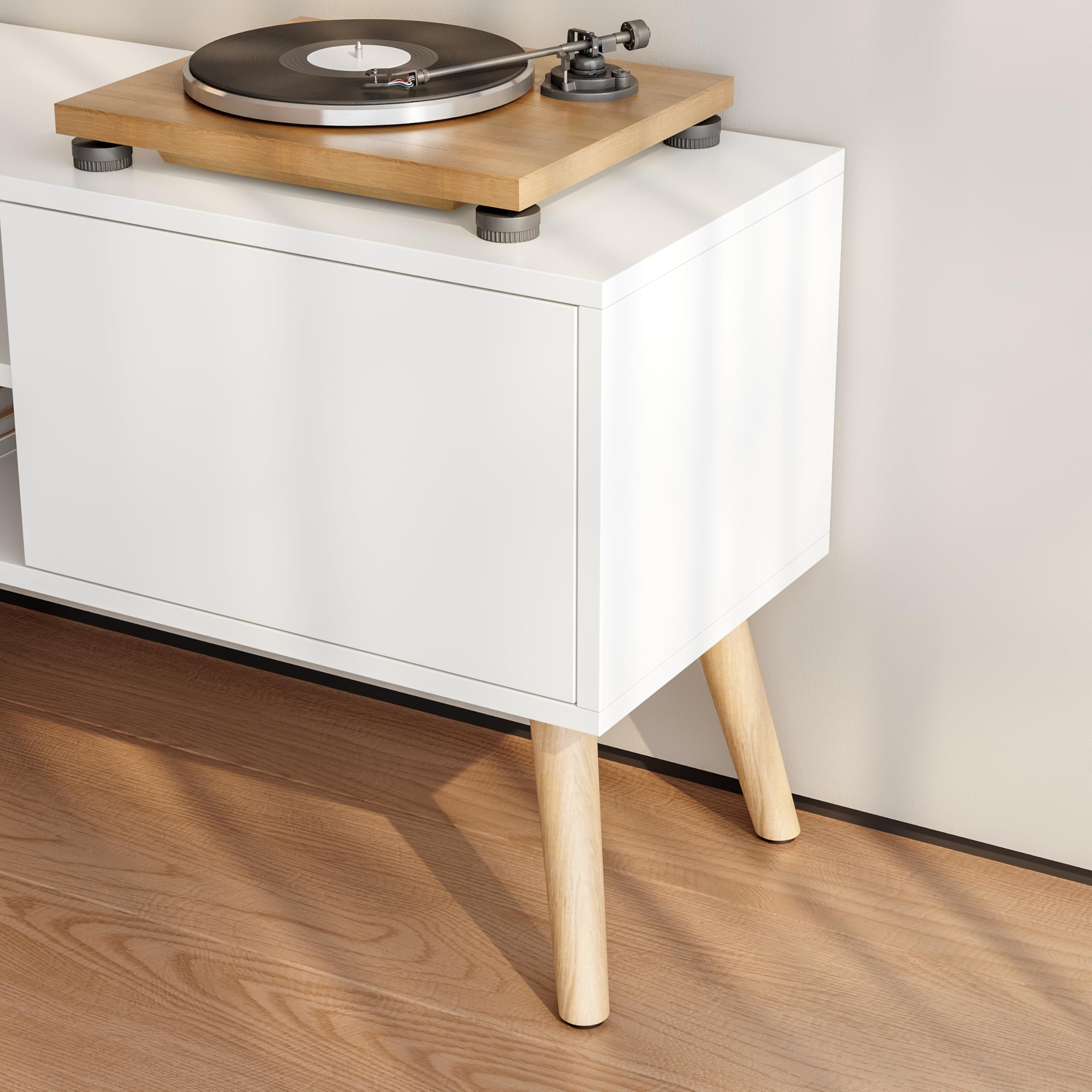 [en.casa] Fernsehtisch Eskilstuna mit Schranktüren und Ablagefächern Fernsehschrank TV Sideboard für Schlafzimmer, Wohnzimmer 120 x 29,5 x 46,5 cm Weiß