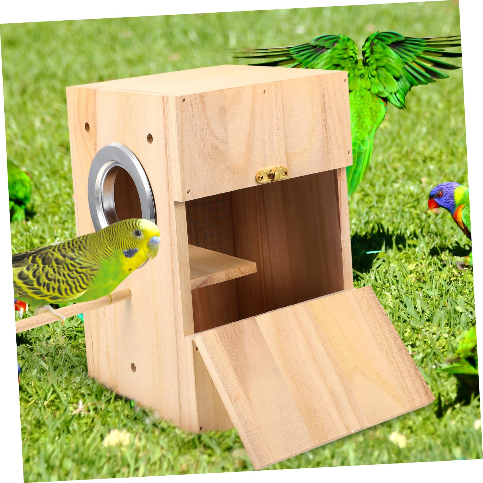 BESPORTBLE Nid Oiseau Bois Nichoir pour Oiseaux Nid Bois pour Oiseaux Accessoires pour Boîte de Reproduction Incubateur pour Canaris Perroquets