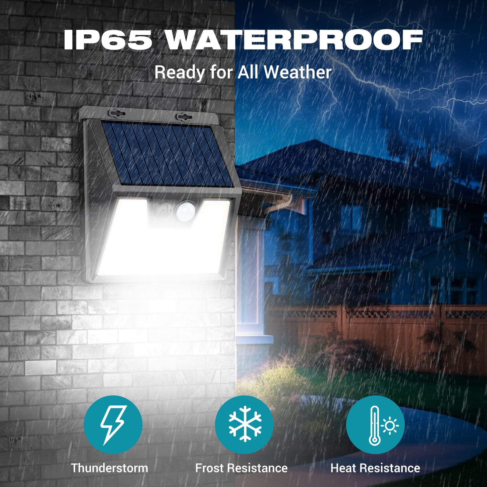 kolpop Luz Solar Exterior potente Blanco frío, [6 Paquete/3 Modos] focos led exterior solares 140 LED, Luz solar exterior con sensor de movimiento Impermeable IP65 foco solar para terraza