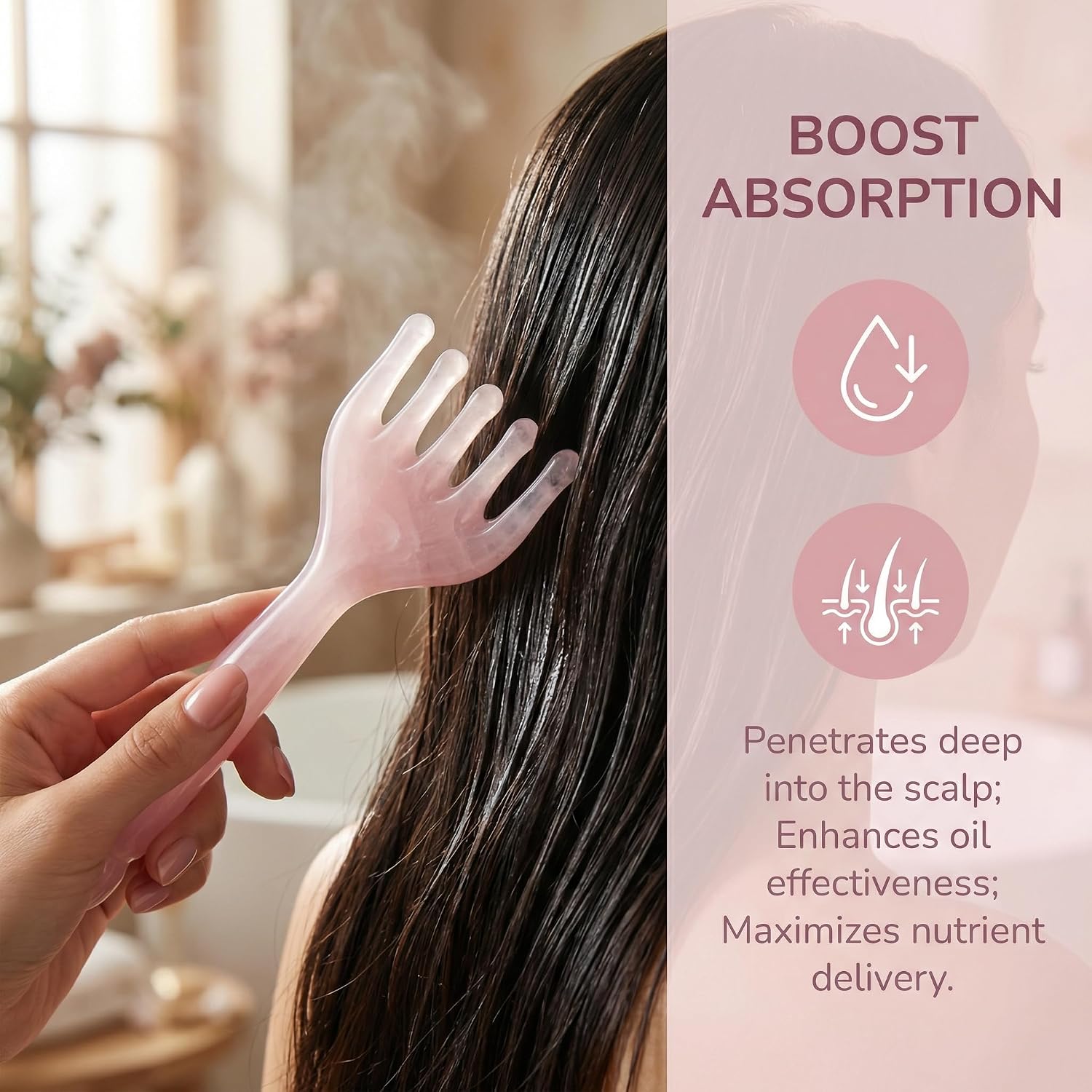 TOYANDONA Five-Claw Scalp Massage Tool Manual Head Massager Comb for Stress Relief and Scalp Relaxation Enhances Essential Oil Absorption Small 6.61In Resin Gua Sha for Home Use