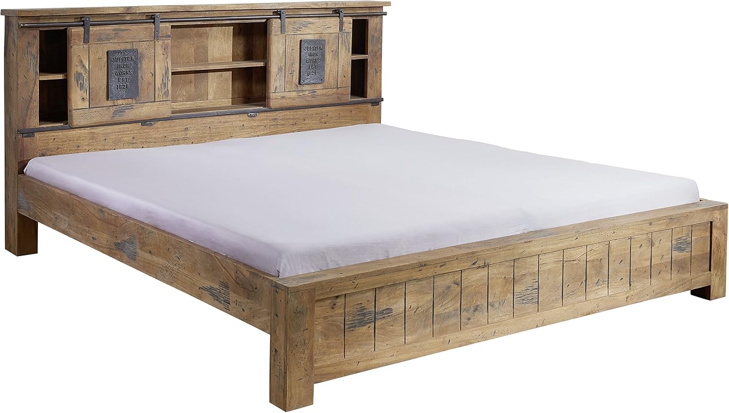 Panca In Legno Di Acacia MASSIVMOEBEL24 - 180x38x46 Cm, Laccato Naturale, Design Rustico - Foto 12