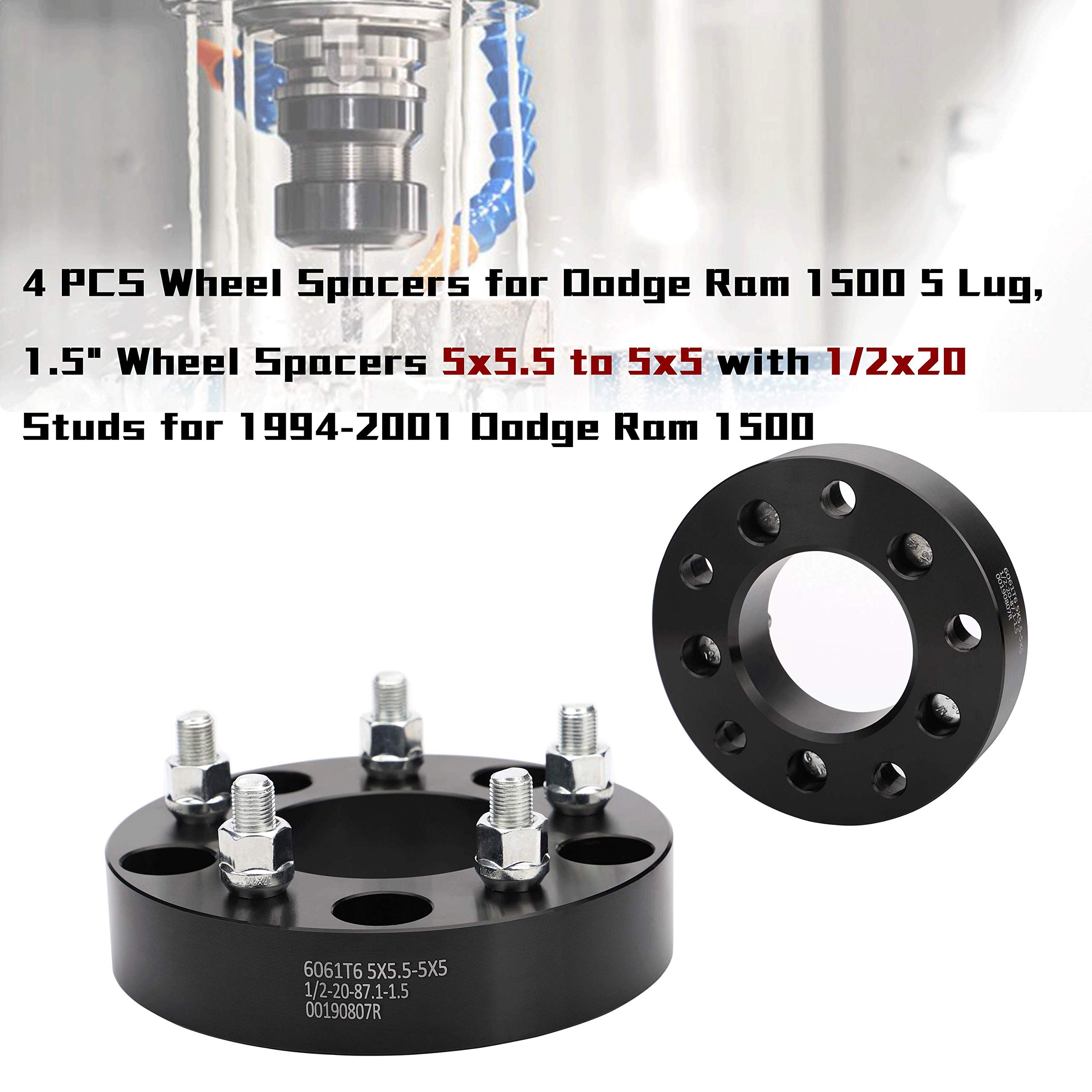 4 PCS 5x5.5 to 5x5 Wheel Spacers Adapters for JK WK WJ XK Wheels on Ram