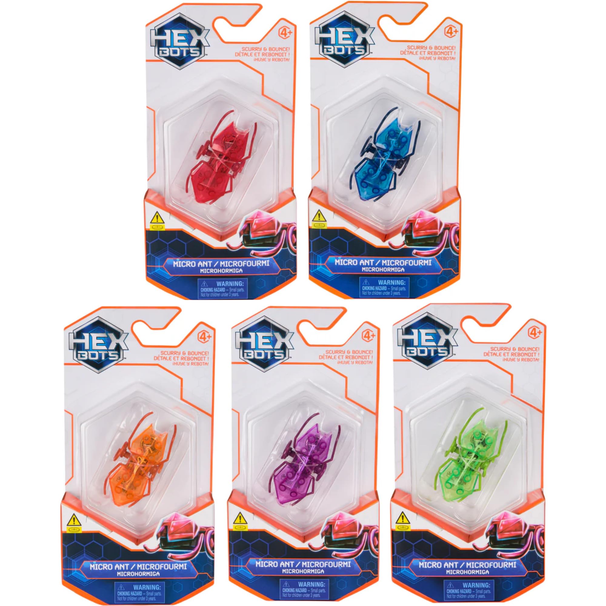 HEX BOTS Scurry & Bounce 2.5' 6cm Micro Ants - (Complete Set of All 5)