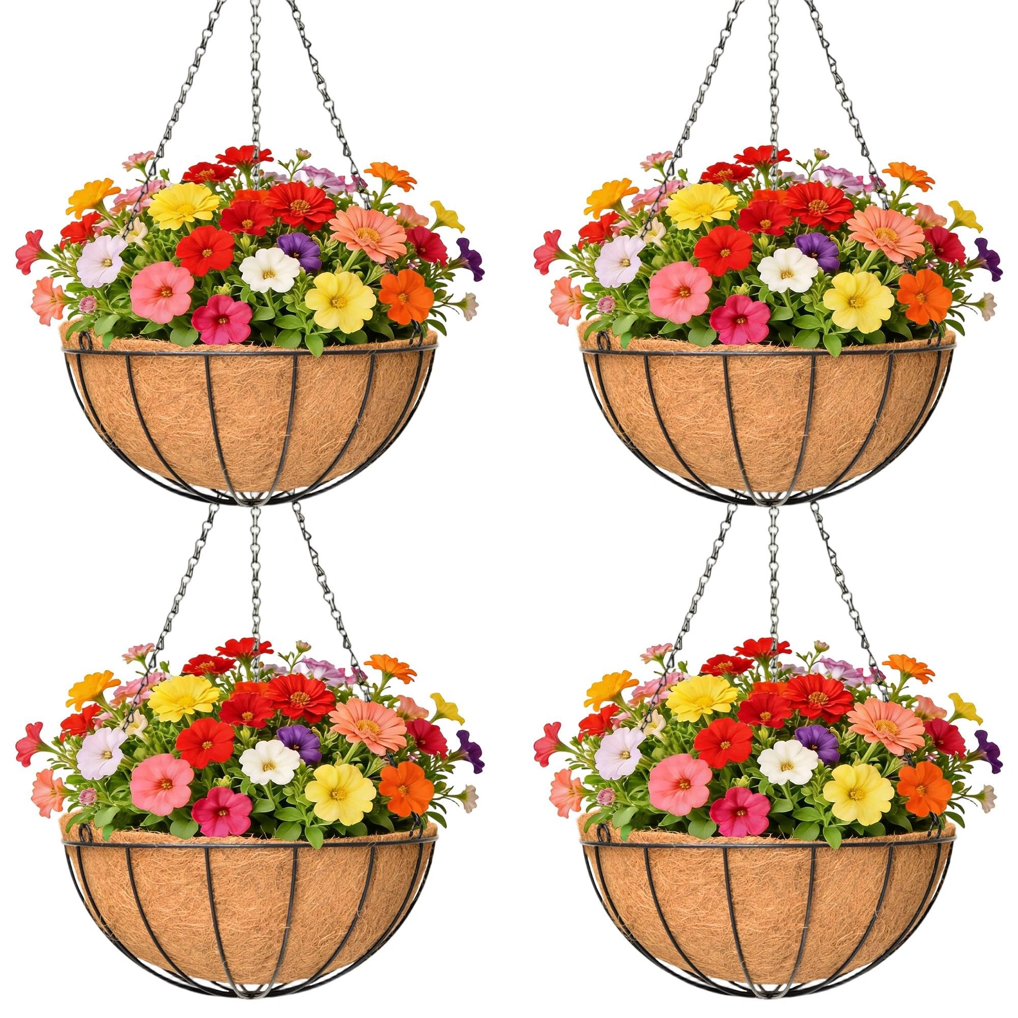 GYATSOCYG 4 Pack 12 Inch Brown Hanging Baskets