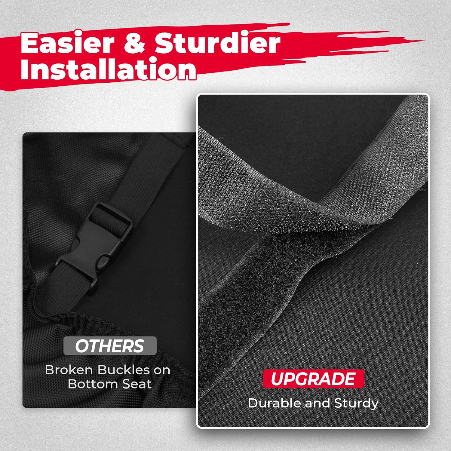 KEMIMOTO Seat Covers Upgraded, UTV Seat Cover Set w/ Headrest Cover Compatible with Polaris Ranger XP 1000/ Crew 2018-2022 2023 Split Bench Seat Covers Accessories (Crew Fits Front Seat Only) : Automotive