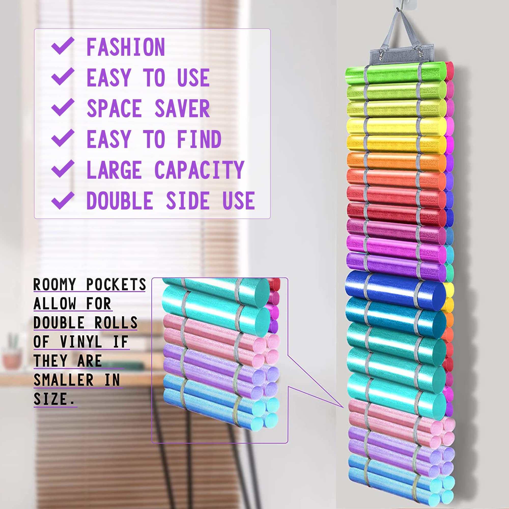 Organizzatore Da Parete In Vinile Con 12 Tasche - Perfetto Per Carta Da Regalo, Materiale Artistico E Oggetti Vari - Foto 4