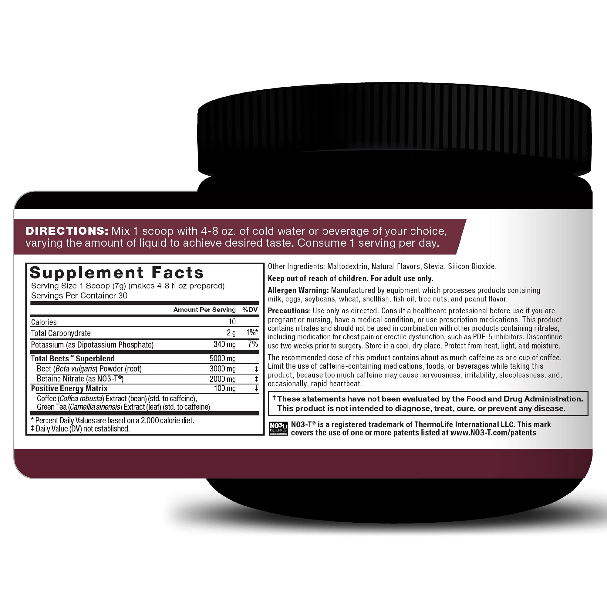 Total Beets Energy Drink Mix, Superfood Beet Root Powder with Nitrates