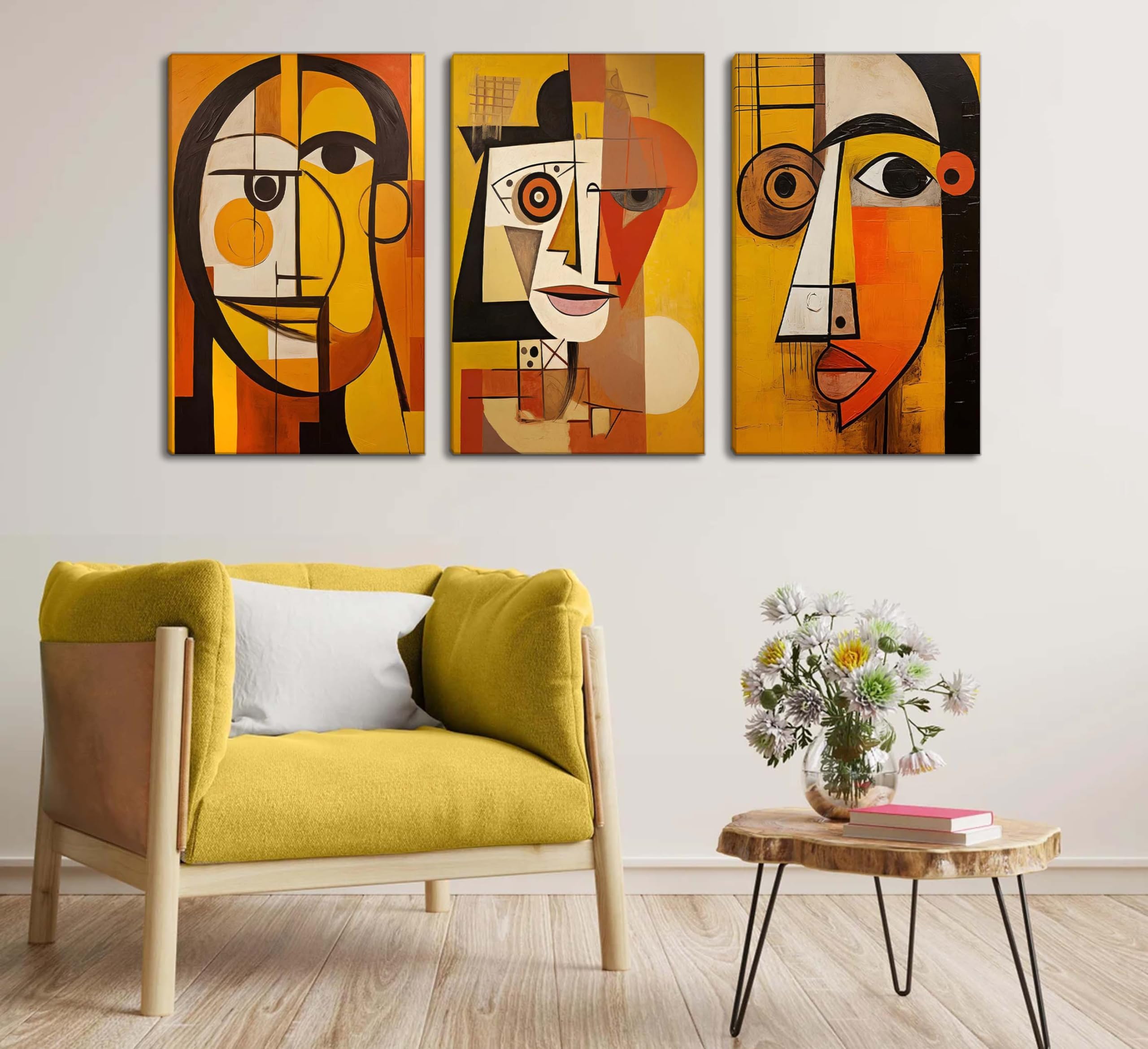 Galerie-Wandkunst Set – Abstrakte Leinwanddrucke Im Bauhaus-Stil, 40x60 Cm, Ungerahmt