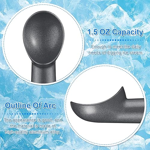 Vista 10 de Suclain Cuchara de helado de 3 piezas de 7 pulgadas, antiadherente, anticongelante, con mango cómodo, diseño de aleación de aluminio, cuchara