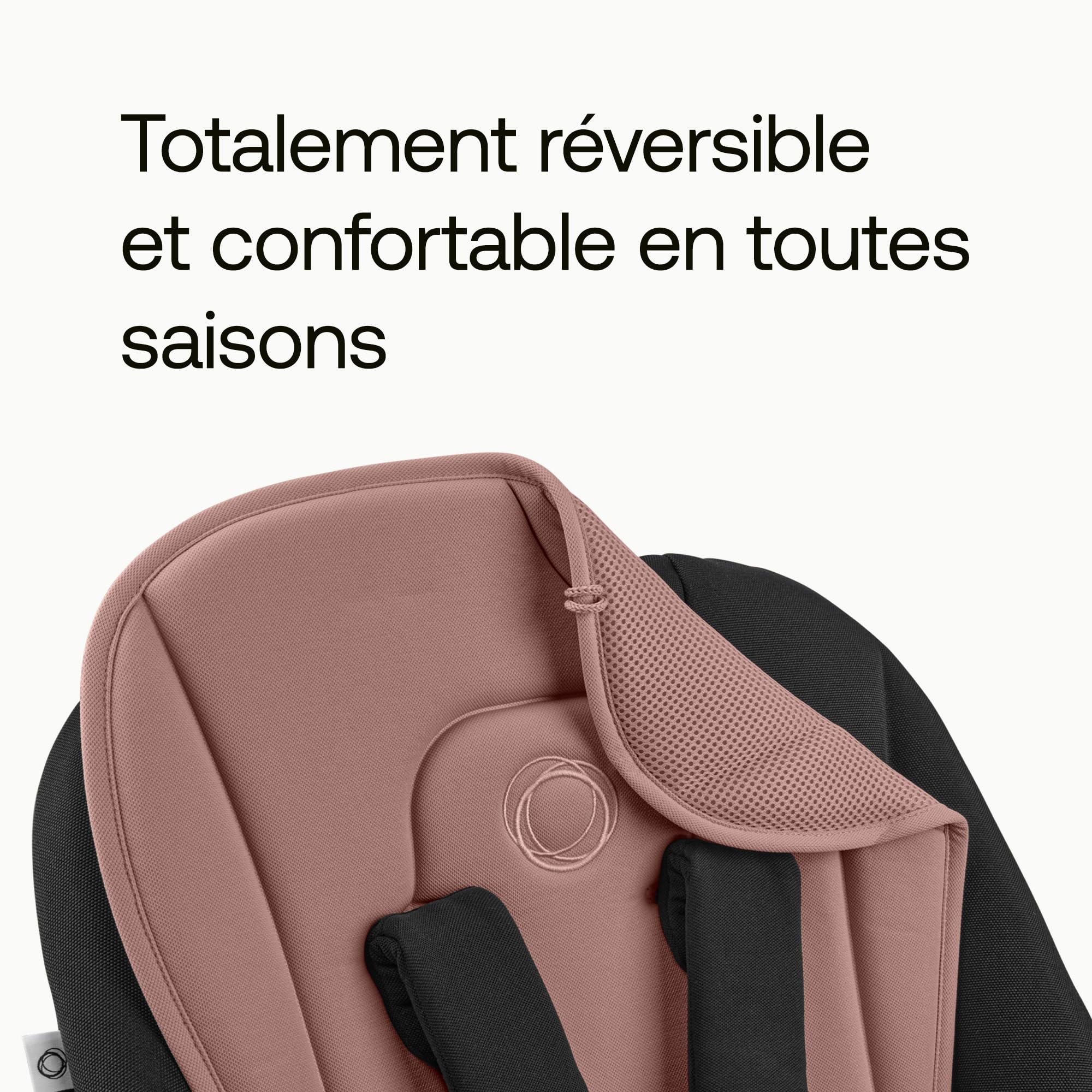 Bugaboo Coussin Confort réversible pour poussettes, Confort en Toute Saison, Ajustement amélioré, Compatible avec Toutes Les poussettes, réversible, Maille 3D Super Douce, Dusty Pink