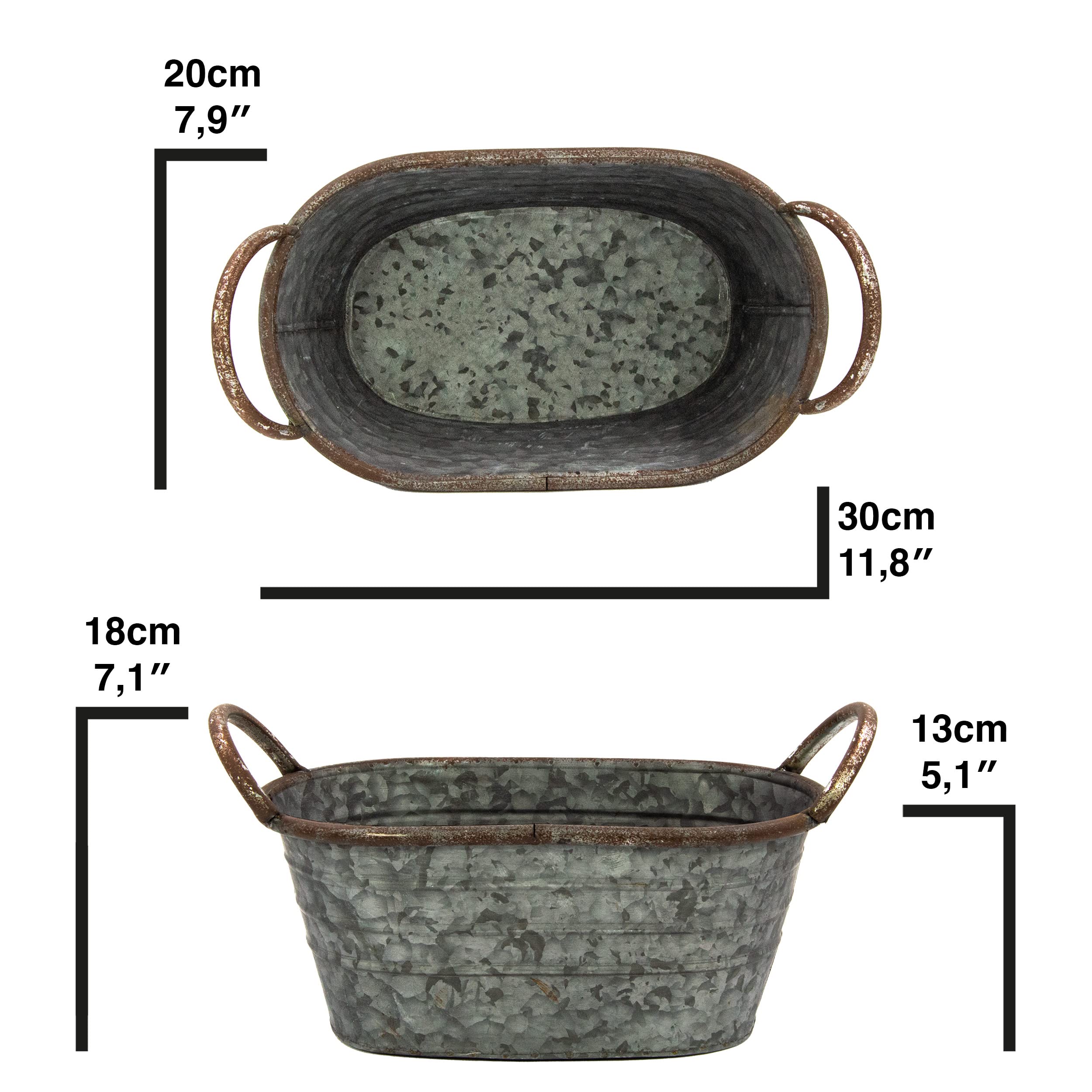 Blümelhuber Galvanised Tub, Bowl for Planting Garden Decoration, Outdoor, Water Tub, Mini Pond, Balcony Decoration (30 cm) - Image 2