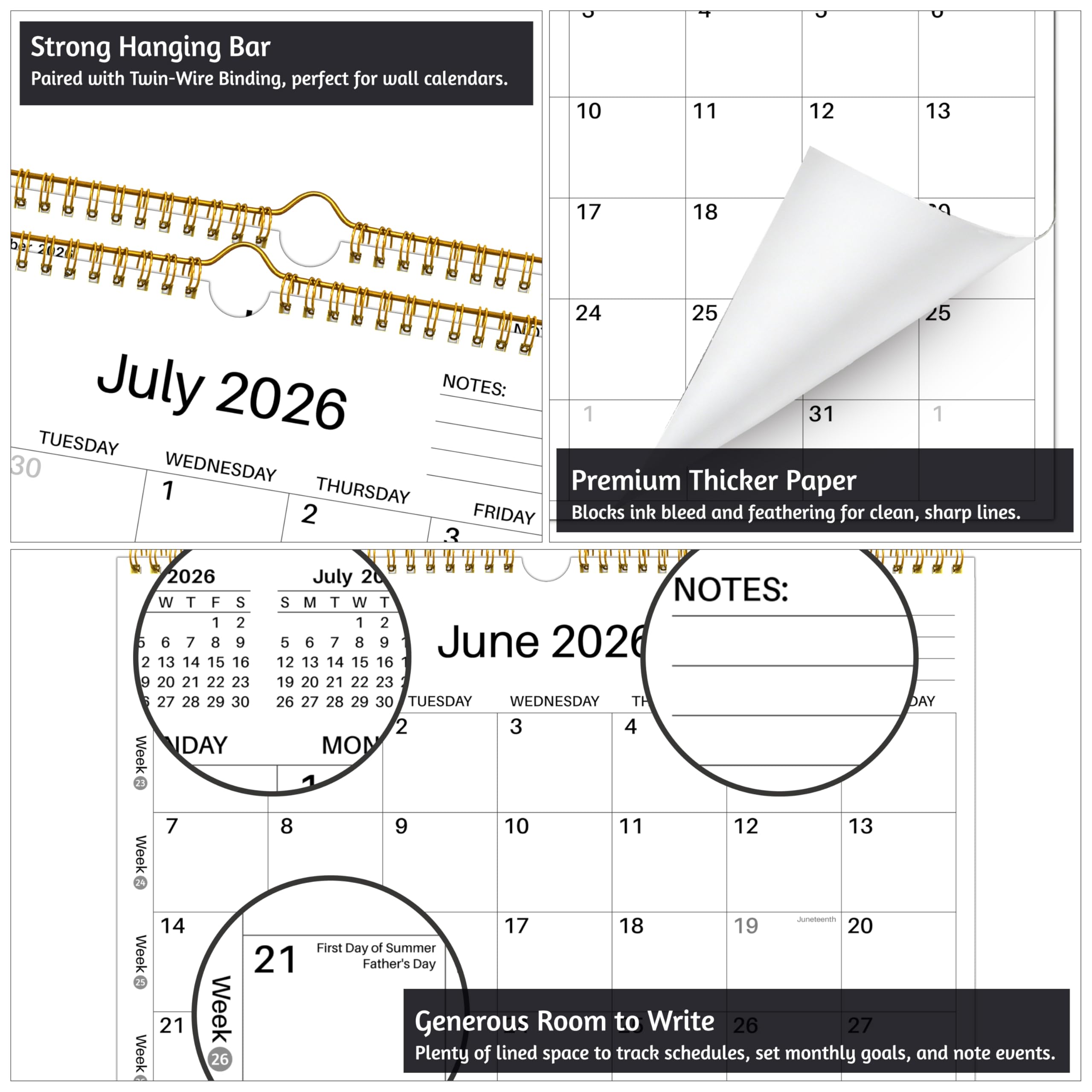 Wandkalender 2026-2027 weiß