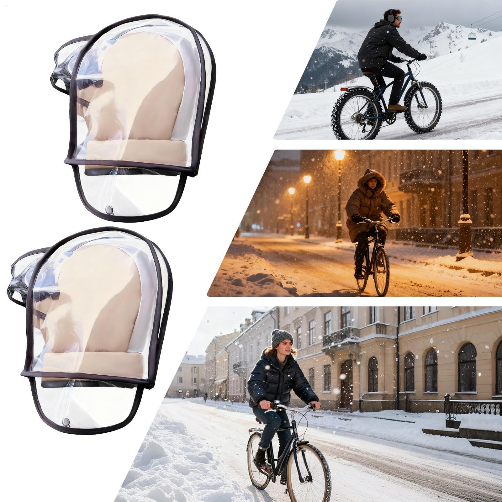 Manoplas Para Manillar Manguitos Térmicos Para Agarres De Bicicleta | Cubierta Térmica Para Manubrio Para Ciclismo Invernal, Desplazamientos Diarios, Motonieve, Motocross, Carretera