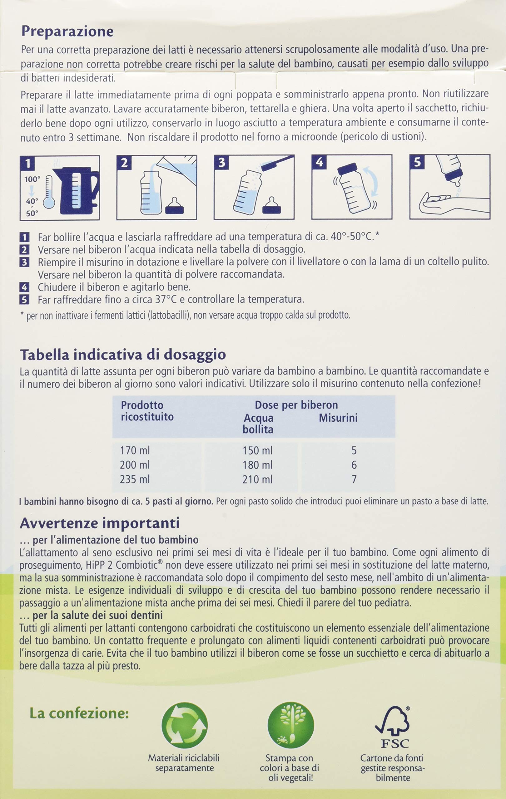 HiPP Latte 2 Combiotic Proseg; polvere - Pacco da 4 x 600 gr
