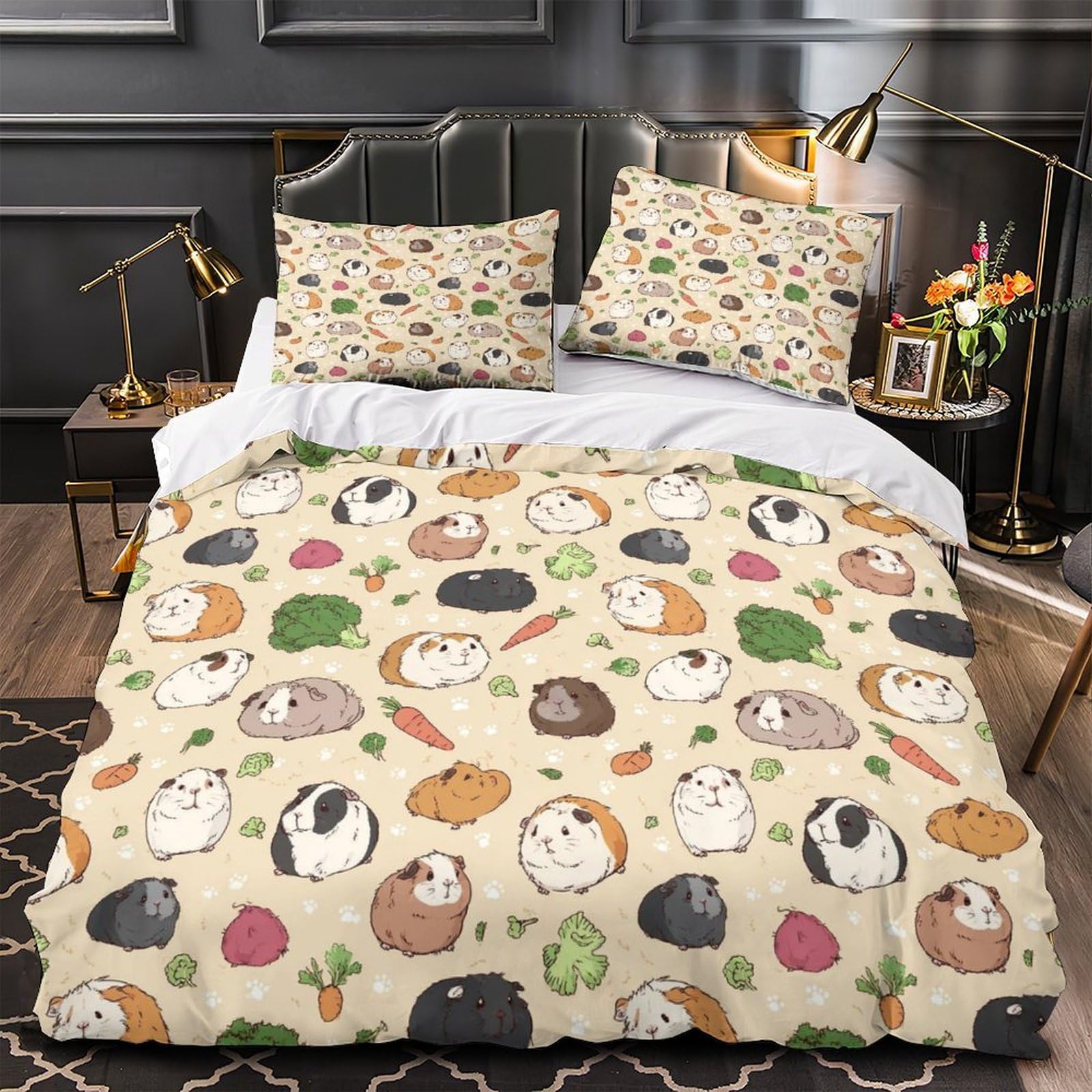 Housse de couette chiot microfibre contre les draps rêches parure King 220x240cm douce