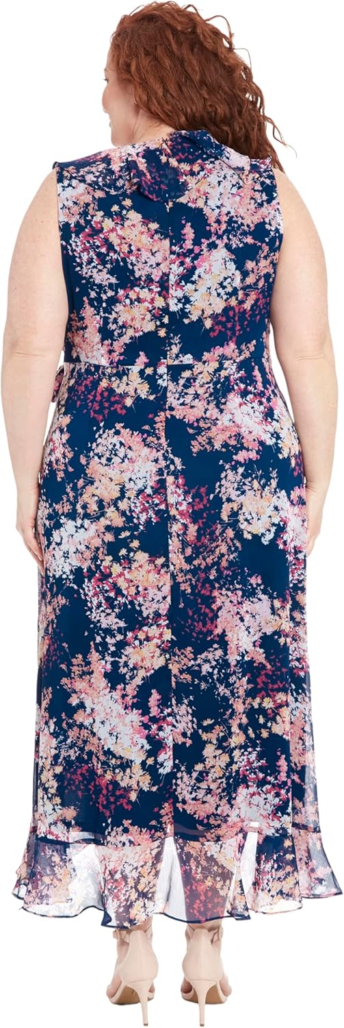 London Times Women's Dresses Ruffle V-Neck and Faux Wrap Maxi Dress - Image 6