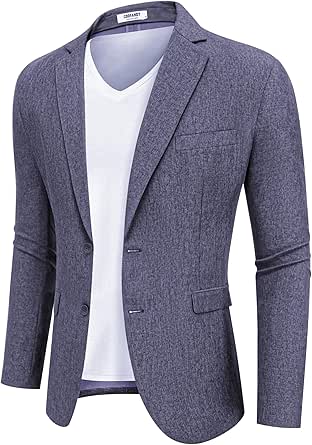 COOFANDY Men's Linen Casual Blazer Lightweight Unlined Summer Sport ...
