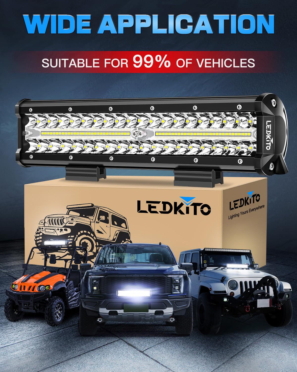 Barra LED De 12 Pulgadas Con Luz De Inundación Y Punto Para Todoterreno – Para SUV, ATV, Jeep, Camionetas – ¡ilumina Cualquier Ruta!