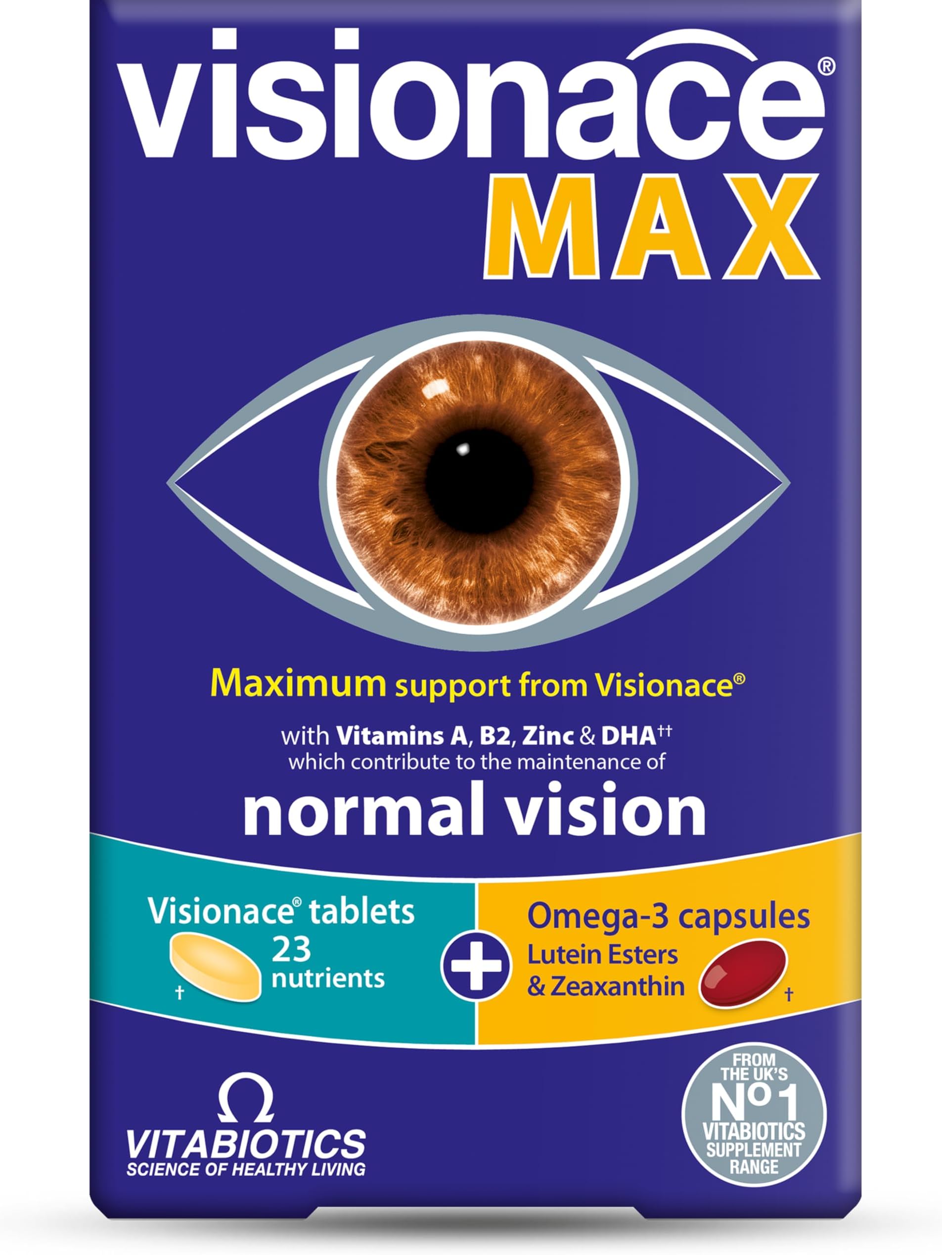 Visionace Max Tablets and Capsules, Vitabiotics, 1 X 28+28S