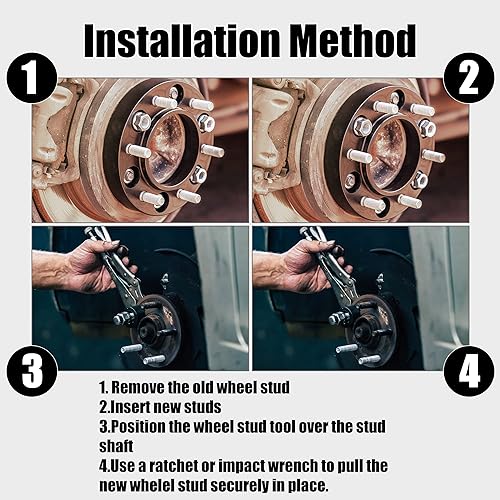 Miniatura 4 de Instalador universal de pernos de rueda de 1 Uds. - Herramienta de reemplazo de pernos de neumático de camión SUV de servicio ligero 22800 - Metal
