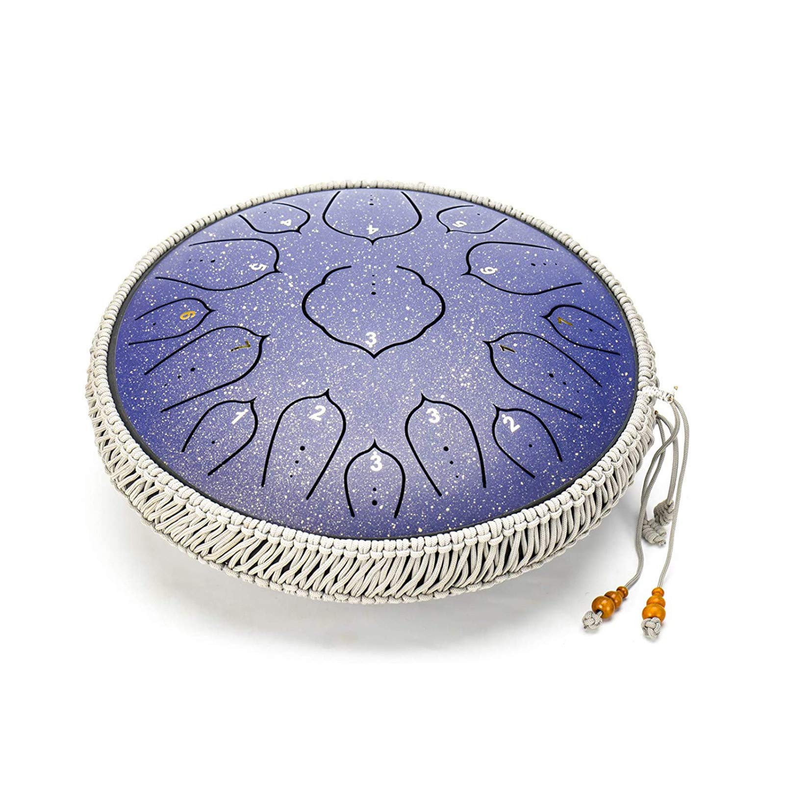 Tamburo a lingua in acciaio da 35,6 cm, con bacchette per meditazione e yoga, suono essenziale a 15 note (C)