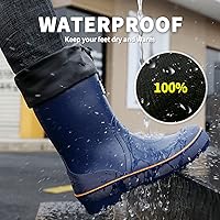 Vista 5 de Botas de lluvia para hombre, botas de goma impermeables para hombre con diseño único de PVC, cómodas y ligeras, botas de jardín resistentes
