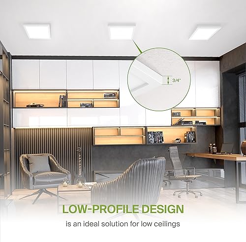 Miniatura 4 de ASD Luz LED de montaje empotrado cuadrada de 9 pulgadas, 18 W, 1270 lúmenes, 3000-5000 K, 120 V, 3CCT, regulable, ultra delgada, con certificación