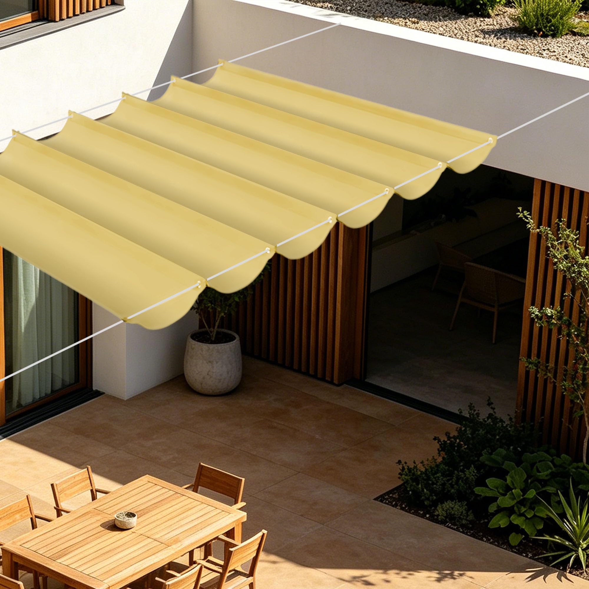 Voile d'ombrage rectangulaire étanche 800x520 cm à œillets pour grand jardin