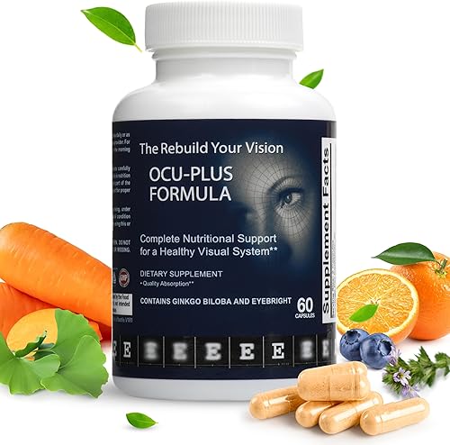 Rebuild Your Vision Ocu-Plus Formula, suplemento de salud ocular para más de 50 adultos, luteína y zeaxantina, zinc, vitaminas C, A, E, gluconato de