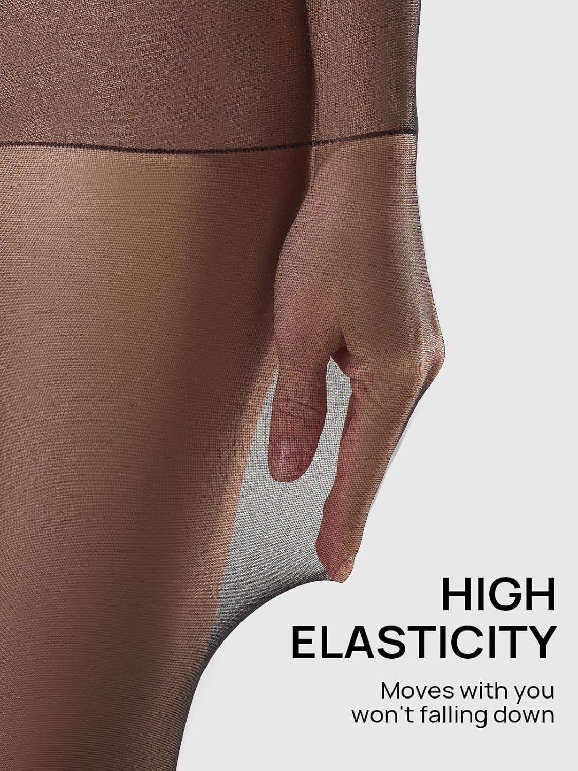 MANZI Pantyhose for Women Nylon Sheer Tights Under Dress 20D 6 Pairs - Image 5