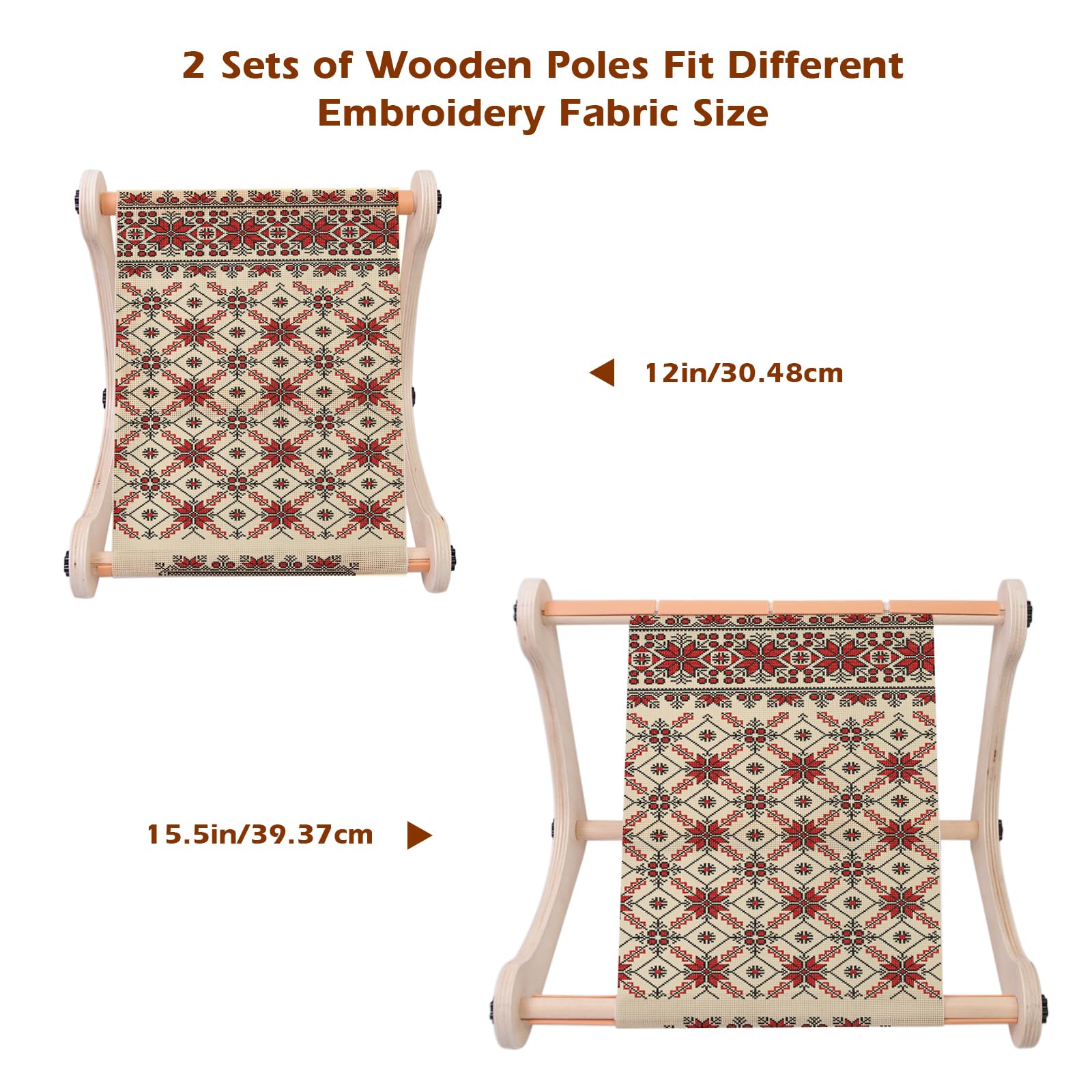 Supporto per Punto Croce, Punto Croce Cornice Stand, Telaio per Ricamo con Supporto Regolabile, Telaio in Legno Punto Croce Rack Stand Strumenti per Cucire, Lavori Fai da Te