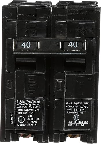 Miniatura 9 de SIEMENS Q270 - Disyuntor QP tipo doble polo de 70 amperios, negro