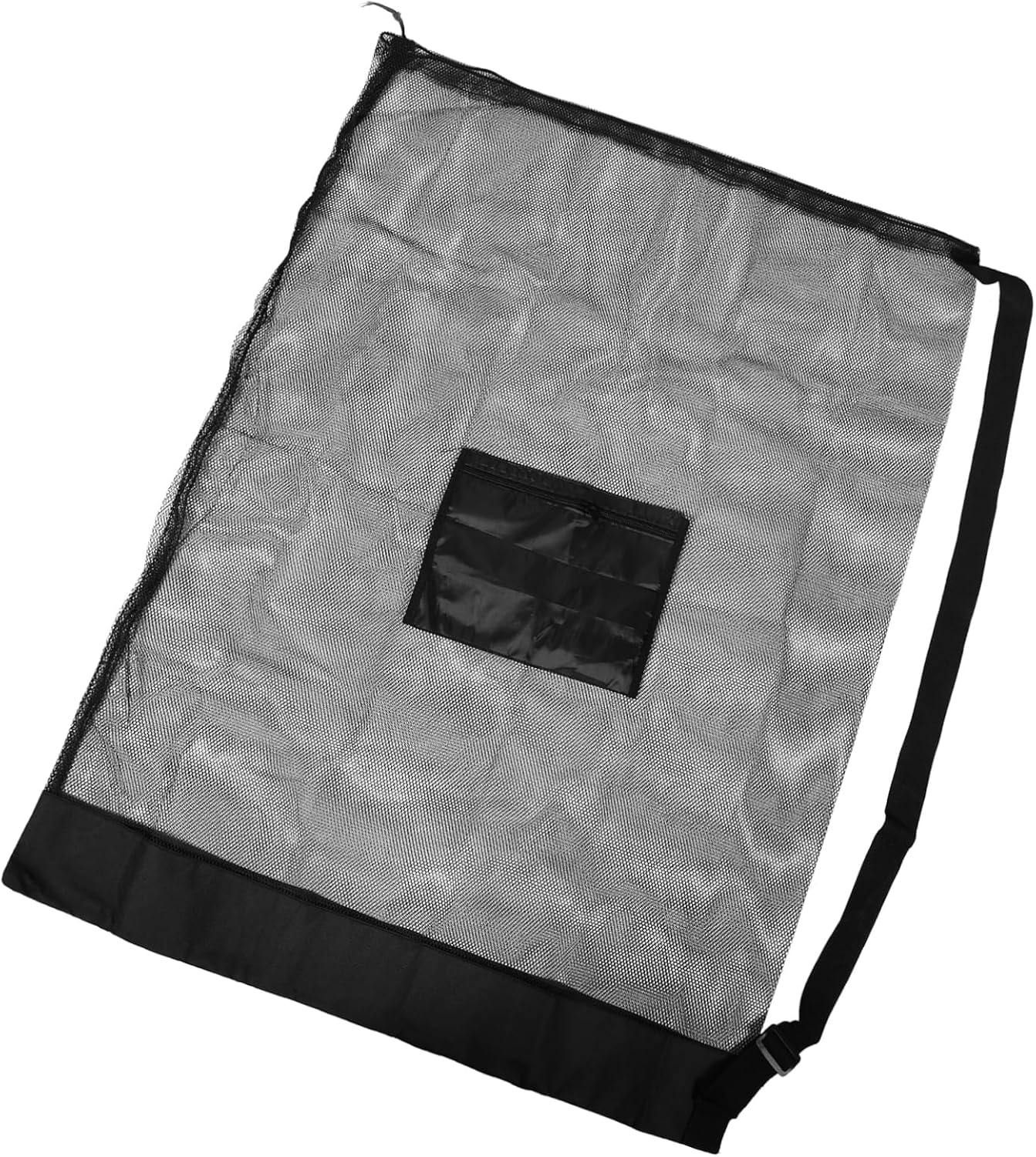 Kisangel Drawstring Basketball Soccer Carrier Bag Heavy-duty Mesh Single Shoulder Storage Pouch for of Sports Equipment for Gym Training and Recreation