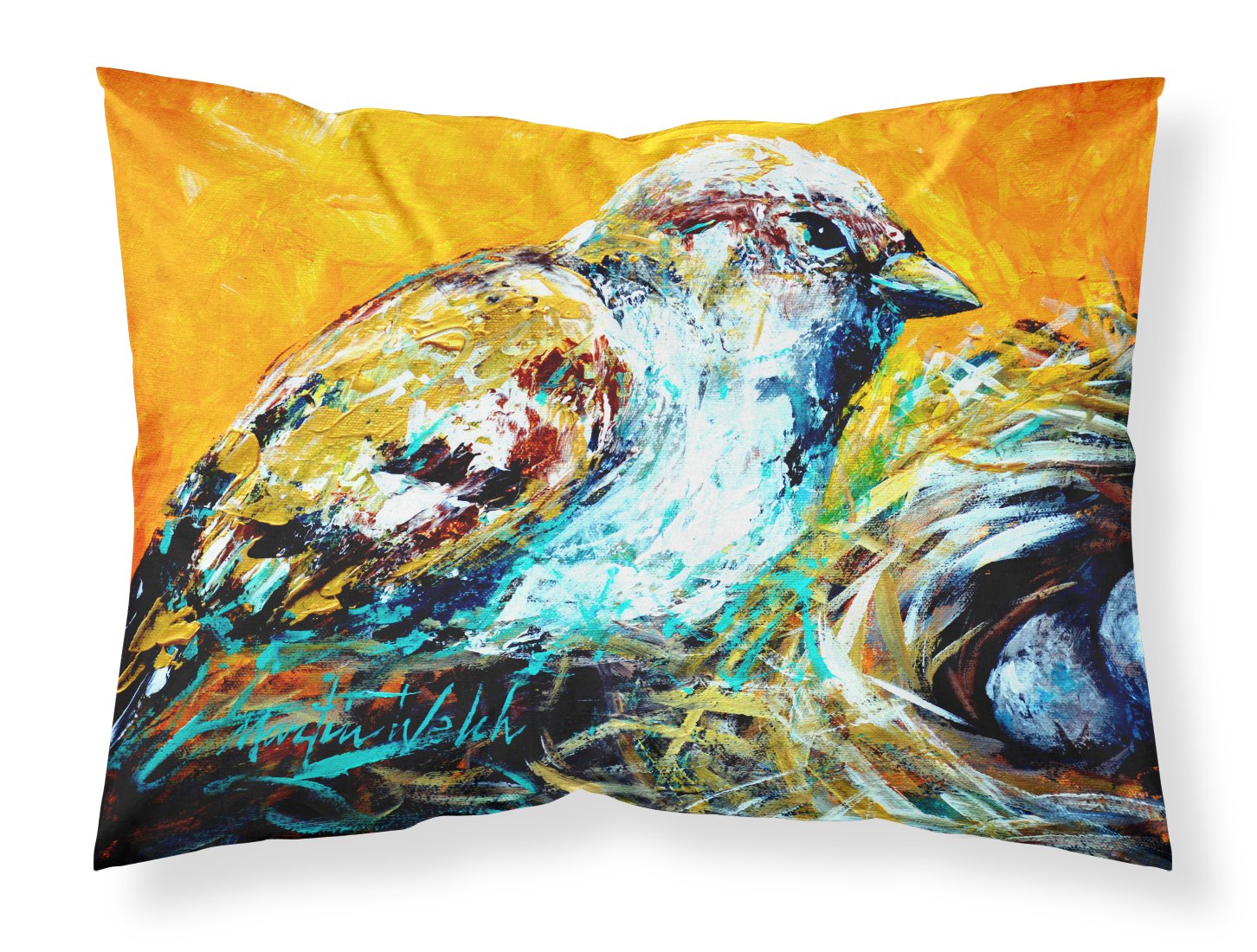 Taie d'oreiller évacuation humidité Caroline S Treasures motif oiseau